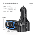 Miniatyrbild 5 av 10: Billaddare Quick Charge PD med USB-C & 2x USB Uttag Vit 2-Pack