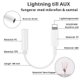 Miniatyrbild 3 av 4: Lightning till AUX Adapter - Mikrofonkompatibel - Vit 8-Pack