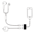 Miniatyrbild 3 av 4: 2-Pack Lightning Splitter till iPhone 2-in-1 Kabel Adapter Vit