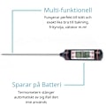 Miniatyrbild 3 av 5: Stilren Stektermometer med LCD Display Svart Default Title