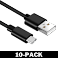 Miniatyrbild 9 av 9: USB-C Quick Charge Snabbladdare Kabel 1M Svart 2-Pack