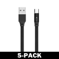 Miniatyrbild 1 av 4: Quick Charge USB-C Laddkabel med Indikator 1M Svart 5-Pack