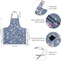Miniatyrbilde 2 av 5: 2-pakning kjøkkenforklær for kvinner, justerbare blomsterforklær kokk bakerforkle med store lommer for matlaging, baking, hagearbeid
