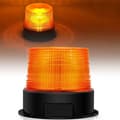 Oppladbar trådløs LED-varsellampe - 12V-24V - Oransje - Strobelys - Magnetisk base