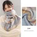 Blå Rutig Kashmirscarf Dam 100% Ull Exklusiv Gåva Vinter Ny 180cm*30cm 24#