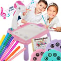 Whiteboard Markers for Overhead Projectors with Drawing Board for Children Pink