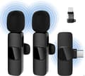Trådløs lavaliermikrofon 2MIC — 20 m, 10 timers batterilevetid, Bluetooth, Lightning & USB‑C, til iPhone/iPad, podcast/vlog