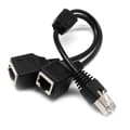 RJ45 Splitter Ethernet-adapterkabel 2-i-1 hane till 2 honor
