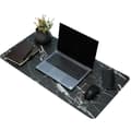 Desk Pad 89x44 cm PU Leather Black/Marble