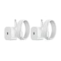 2-pakning - iPhone-lader - Hurtiglader - Adapter + kabel 20W Hvit One Size iPhone 2-pakning