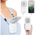Bærbar ventilator. Genopladelig, 3 hastigheder. Sammenfoldelig mini hals-/skrivebordsventilator. 6,3 tommer. Til udendørs og rejsebrug