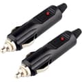 2-pack 12V DC hankontakter för cigarettändare med 10A röd säkring och LED-strömindikator
