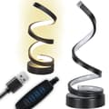 Spiral LED Lamp - USB Table Lamp with Brightness Control and 3 Colors