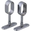 Set med 2 ovala garderobsfästen i silverpläterad zinklegering, 16 mm