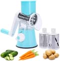 Rotary Grater with 3 Different Drums Blue