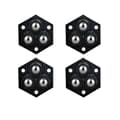 Hexagonal Furniture Casters with 3 Steel Balls Black