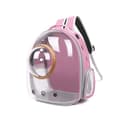 Utomhusryggsäck för katt och hund, transparent, ventilerad rymdkapsel (rosa, transparent lock)