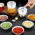 Elektrisk vitlökspress minihackare - 250 ml - 30W - Vit