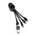 LED 5-in-1 Keychain with Data Cable Black Black