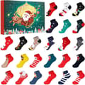24 par julstrumpor för kvinnor, adventskalender, mysiga strumpor, julkalender presentförpackning