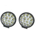 2x 12v 14 LED 42w Extraljus för Terrängbilar, Runda, 6000k