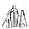 Bartillbehör - 5 delar - Rostfritt stål - 750 ml shaker - 20/40 ml jigger - 17,5 cm sil