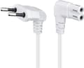 Euro connector angled at both ends, 3 m, white