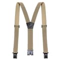 Elastic Suspenders for Adults with 3 Clips and Plastic Hooks - Comfortable and Adjustable Beige Beige