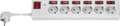 Power strip with switch, 6 sockets, 1.5 m, white
