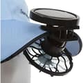 Miniatyrbillede 1 af 4: Mini bærbar solcelleventilator, miniventilator med fastgørelsesclips, rund base - sort, ideel til sommerbrug.