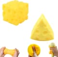 2 kpl juusto-squishy-lelu, hitaasti nouseva realistinen juustopala-fidget-lelu Square+Triangular