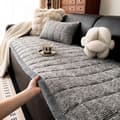 Thick Chenille Sofa Cover, Non-Slip Soft Couch Protector for Family and Pets Grey 70x70cm