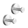 2-pack väggkrokar för handdukar, kök, rostfritt stål, silver, krokar för kläder och rockar