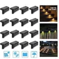 4/8/12/16-pakning solcellelamper – vanntette LED-lys for hage, gjerde, trapp og uteplass Svart-16PCS