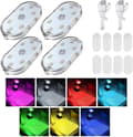 2/4-pak trådløs LED-belysning til bil, USB-genopladelig kupélys MultiColor 4pcs