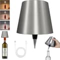 Flask Lamp with LED, Dimmable Table Lamp for Wine & Whiskey Bottles, Wireless & Rechargeable