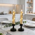Miniatyrbild 4 av 6: 4-pack flameless LED candles with remote control and timer, flickering flame and integrated star string lights for home and party Multicolor Without Remote Control