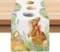 Easter Table Runner 33x183cm – Easter Table Decoration with Easter Eggs Rustic Spring Decoration for Kitchen & Dining Room ZQ-342