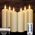 Rechargeable Flameless LED Candles, Flickering Light Effect, Remote Control and Timer, 2/3/4/6/9-pack