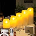 3/5-pack flameless LED tea lights with remote control and timer, flickering lights for Halloween, party and table decoration 5PCS