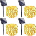Solcellsslinga 4-pack 800 LED, koppartråd, utomhus dekorationsbelysning för jul & fest