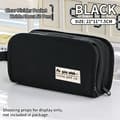 Large Capacity Pencil Case, Double Layer with 5 Compartments, Multifunctional Pencil Case for School Black