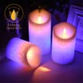 Miniatyrbild 3 av 7: 3-pack Color Changing LED Pillar Candles with Remote Control and Timer, Real Wax and Flickering Dancing Flame for Home
