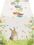 Easter Table Runner 33x183cm – Easter Table Decoration with Easter Eggs Rustic Spring Decoration for Kitchen & Dining Room ZQ-360