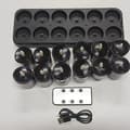 12-pack Rechargeable Flameless LED Tea Lights with Charging Base, Remote Control, and Timer for Halloween and Home Black Remote