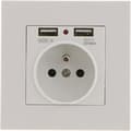 1/2/4 pcs Built-in Wall Socket with Dual USB 5V/2100mA – 2 Practical Ports, Smooth Installation 2-Pack