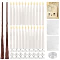 24 Pcs Floating LED Candles with Wand and Remote Control, 6/18 h Timer, Warm Flickering Light for Halloween 24pcs