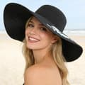 Dame strå solhat bred skygge sommer strandhatte pakbar foldbar floppy stor stråhat UPF 50+ Black