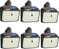 1/2/4/6-PAK Klembare Solcellelamper Utendørs med Bevegelsessensor, 600LM 176LED Solcelle Gjerdelamper Vanntett, 3 Moduser og Bærbare Sikkerhetslys White 6-Pack