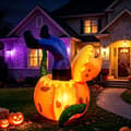 Oppblåsbare monsterben med gresskar, 1,5 m Halloween-dekorasjon for hage, plen og uteplass